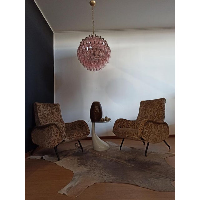 Spherical Murano Glass Candelier with 140 Pink Glasses For Sale - Image 12 of 18