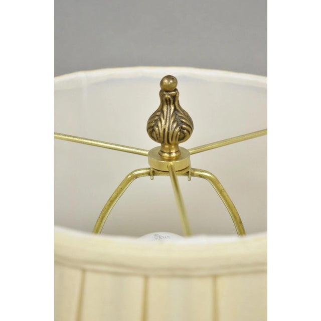 Gold Vintage French Regency Style Brass Swans Candelabra Table Lamps - A Pair For Sale - Image 8 of 12