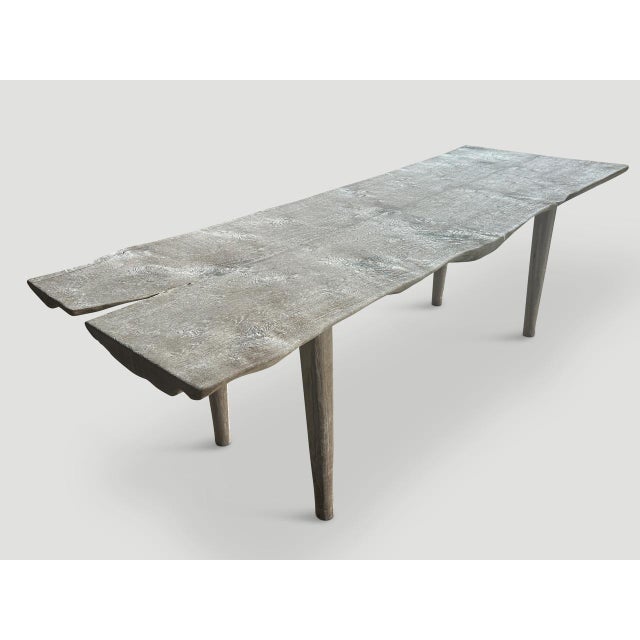 2010s Andrianna Shamaris St. Barts Bleached Teak Wood Dining Table For Sale - Image 5 of 6