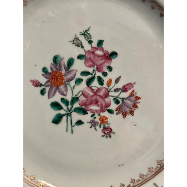 Mid 19th Century Chinese Qing Period Famille Rose Round Plate For Sale - Image 11 of 13
