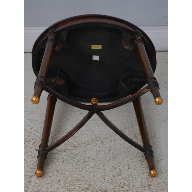 Maitland Smith Oval Leather Top Regency End Table For Sale - Image 13 of 14