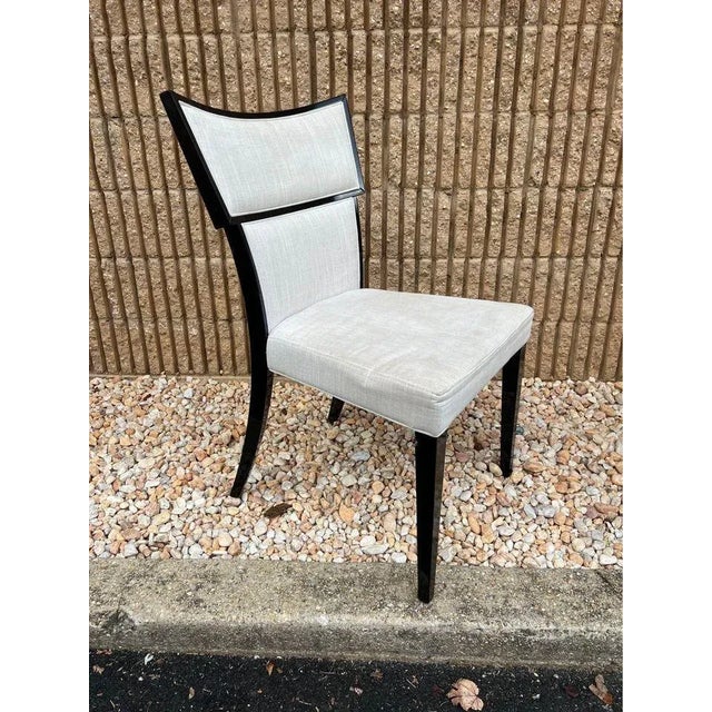 Late 20th Century Costantini Pietro Italian Ebonized Wood and Upholstered Back and Seat Side Chairs - Set of 4 For Sale In Washington DC - Image 6 of 10