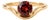 Natural Red Garnet Curved Ring • 18k Gold Plated Wave Stacking Solitaire Band • January Birthstone Ring Us 7 For Sale