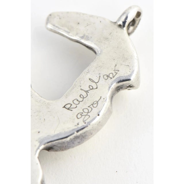 Metal Modernist Rachel Gera Sterling Flower Pendant For Sale - Image 7 of 7