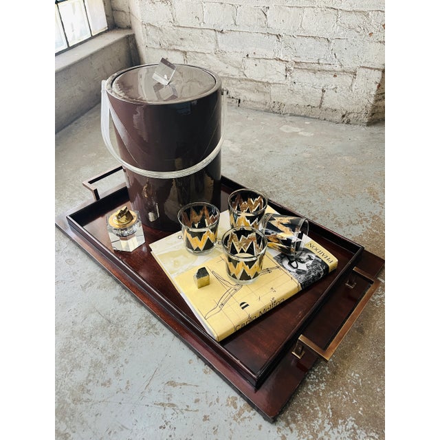 1970s Postmodern Brown Lucite Ice Bucket For Sale - Image 9 of 12