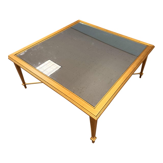 Late 20th Century Gilt Coffee Table With Mirrored Top For Sale