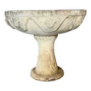 1920s French Cement Pedestal Planter