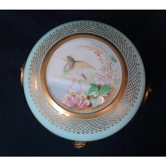 Late 19th Century Vintage Victorian Late 19th Century Bristol Glass Trinket Box For Sale - Image 5 of 12