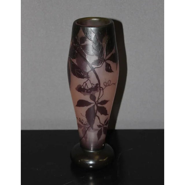 Art Nouveau Vase with Vine Decoration by Gauthier For Sale - Image 4 of 11