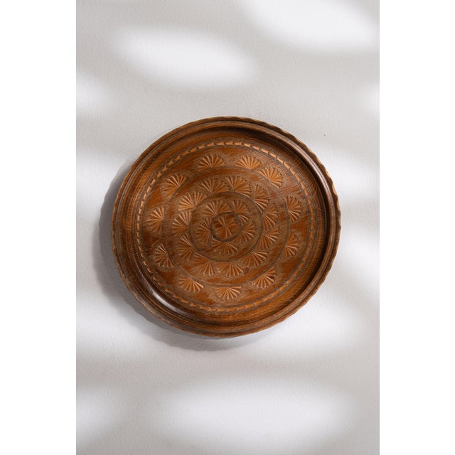 Wood 1970s France Brown Wood Plate For Sale - Image 7 of 18