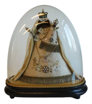 Virgin and Child in Wax Under Napoleon III Globe