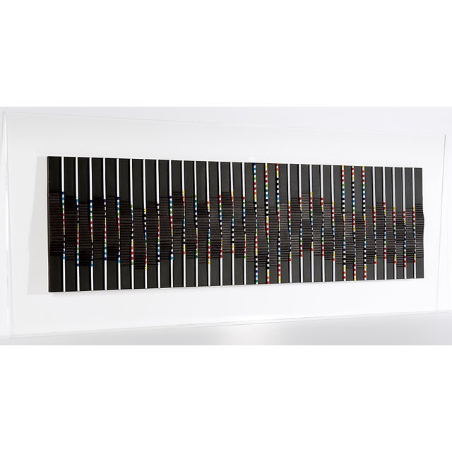 Françoise Luciani, Wavy Black Headband, Paper Collage on Feather Board For Sale - Image 3 of 6