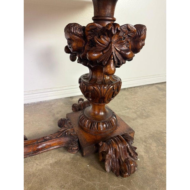 European Baroque Revival Coffee Table With Onyx Stone Top, Late 19th Century For Sale - Image 10 of 15