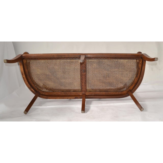 1970 Mid-Century Modern McGuire Attributed Solid Wood Caning Two-Seater Bench For Sale - Image 12 of 14