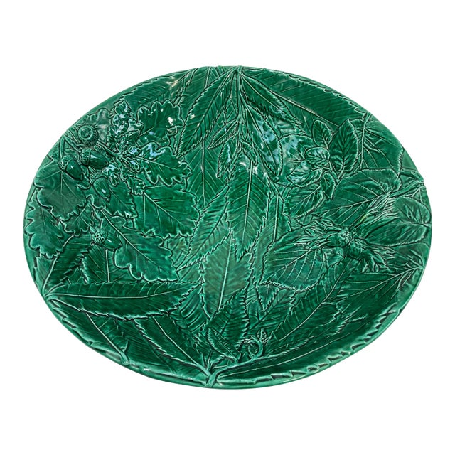 Vintage Ceramic Italian Leaf and Acorn Motif Bowl For Sale