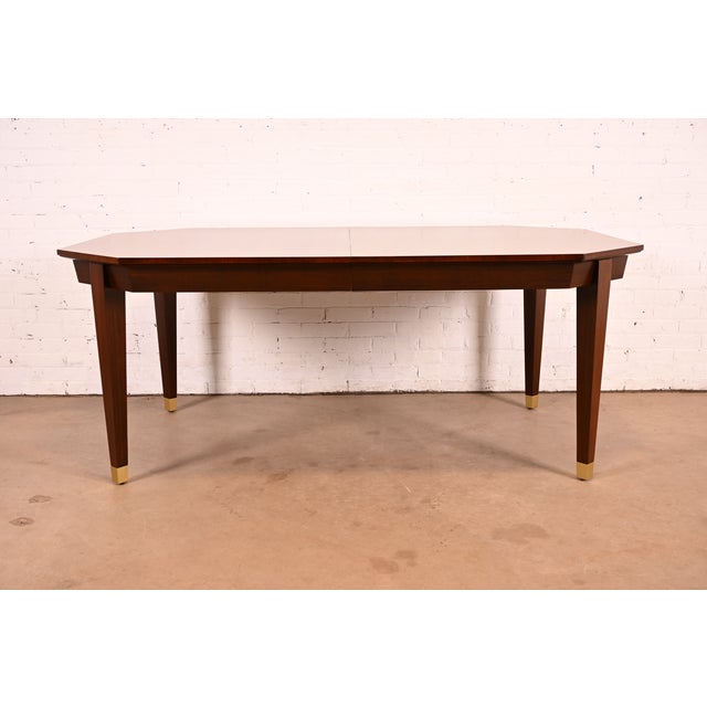 Henredon French Regency Louis XVI Banded Walnut Extension Dining Table | Newly Refinished For Sale - Image 10 of 18