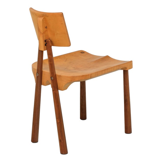 Postmodern Walnut & Maple Desk Chair, 1980s For Sale