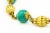 Chrysocolla Fluted Gold Bead Yellow Gold Bracelet For Sale In Miami - Image 6 of 8