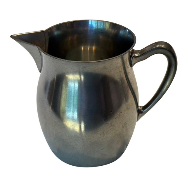 1960s Dutch Modernist Royal Holland Pewter Sculptural Pitcher by k.m.d. Tiel For Sale