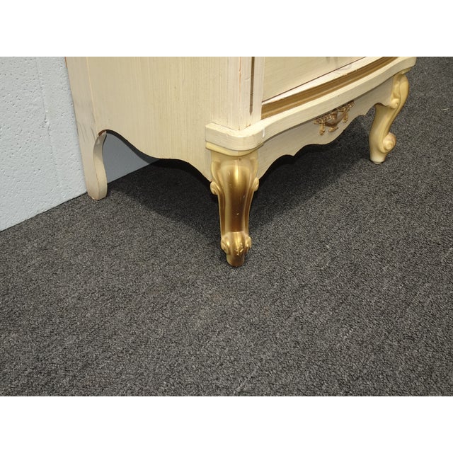 Vintage French Provincial Tallboy Dresser Lingerie Chest W Brass Hardware For Sale - Image 15 of 16
