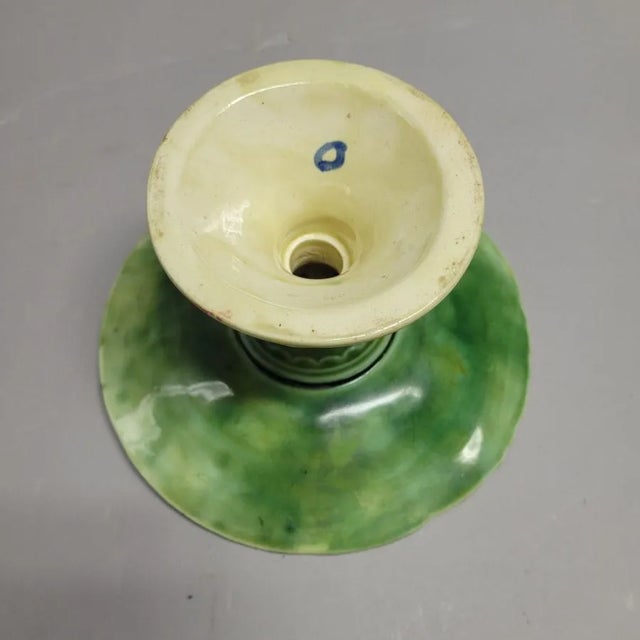 Antique 19th C Majolica Begonia Leaf Compote Footed Plate For Sale In Raleigh - Image 6 of 6