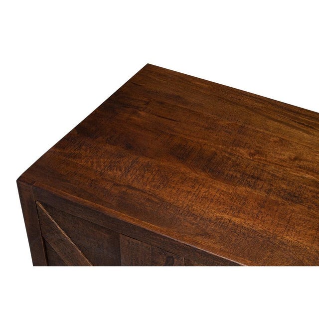 Brown Modern Parquetry Sideboard with Brass Legs For Sale - Image 8 of 11