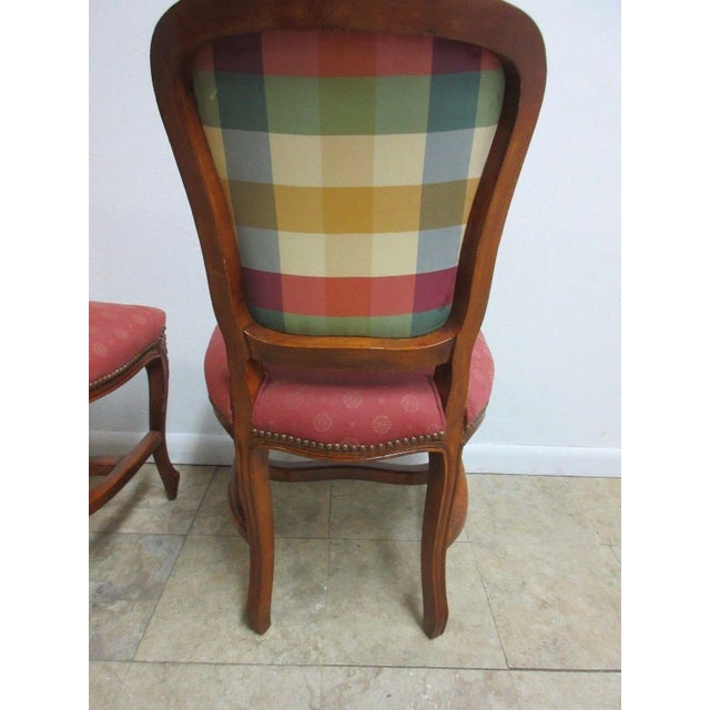 Red Vintage French Regency Carved Dining Chairs - a Pair For Sale - Image 8 of 12