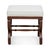 Transitional Bunny Williams Home Charlottesville Stool in Mahogany with Cream Linen Upholstery For Sale - Image 3 of 5