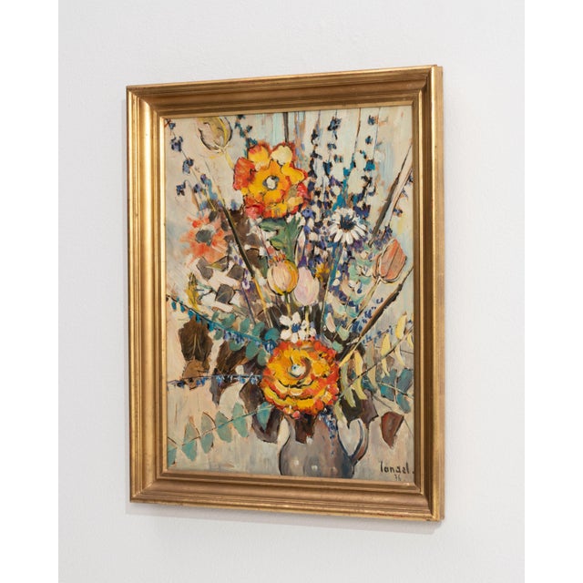 1970s France Orange Wood Painting For Sale In Greensboro - Image 6 of 15