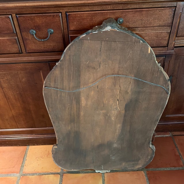 Plastic Gold Trim Mirror With Shell Motif For Sale - Image 7 of 7