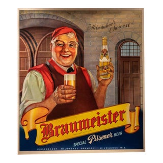 1930s Braumeister Special Pilsner Beer Advertising Poster For Sale