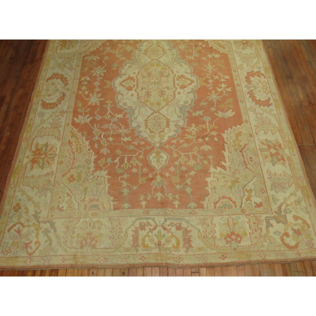 Contemporary Antique Oushak Rug For Sale - Image 3 of 18