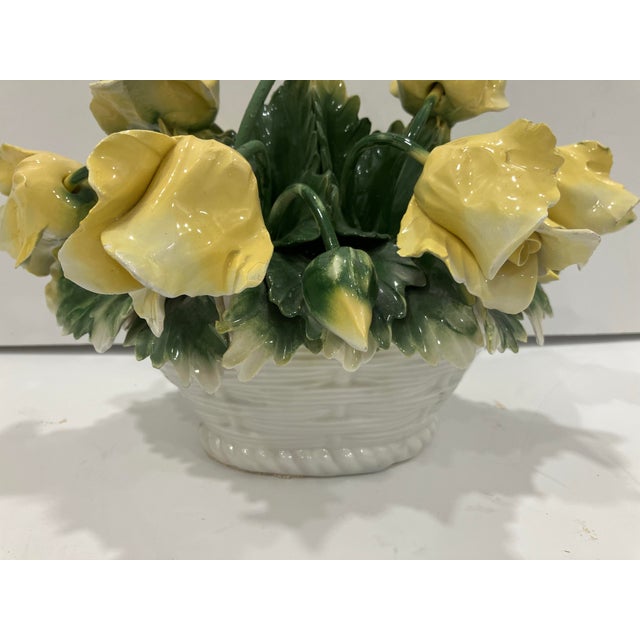 1950s Italian Ceramic Rose Bouquet For Sale - Image 4 of 7