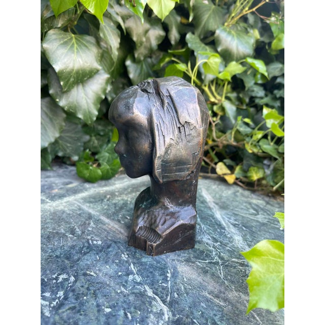 Mid 20th Century Bronze Sculpture “Taos Beauty” by Nicolai Fechin – Native American Portrait For Sale - Image 4 of 14