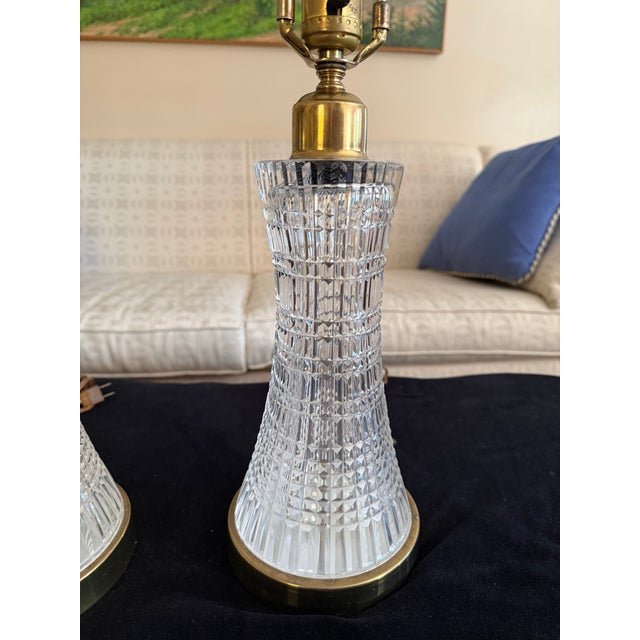 Mid 20th Century Vintage Waterford Crystal Lamps, a Pair For Sale - Image 5 of 6