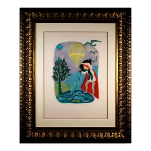 Late 20th Century Judith Bledsoe Aquarius Zodiac Signed Contemporary Lithograph 24/250 Framed