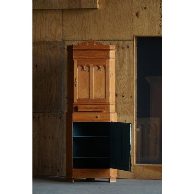 Antique Two-Part Pine Corner Cabinet For Sale - Image 6 of 18