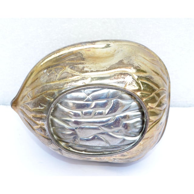 f.b. Rogers Gold Plate Walnut Shaped Trinket Box Keepsake