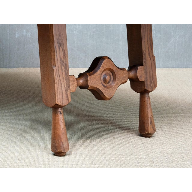 Oak Parquetry Dining Table by Guillerme et Chambron for Votre Maison, France, 1960s For Sale - Image 10 of 15