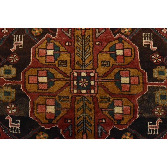 Red Sarab Runner 3’9” X 11′ Red Wool Semi-Antique Tribal Hand-Knotted Oriental Rug For Sale - Image 8 of 14