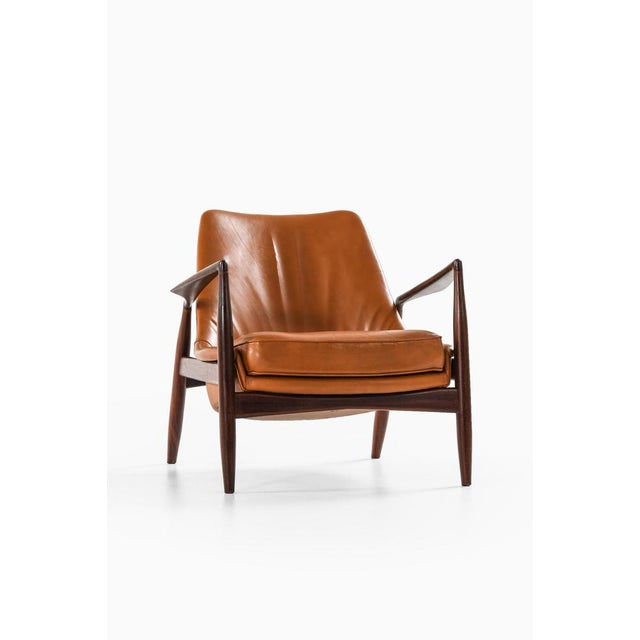 1950s Afromosia and Leather Easy Chair attributed to Ib Kofod-Larsen, 1950s For Sale - Image 5 of 11