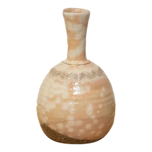 Vintage Japanese Glazed Clay Bottle