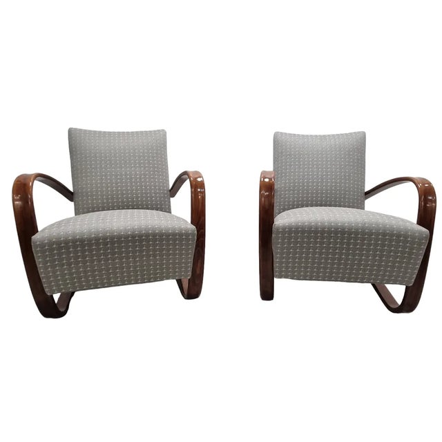 Set of Art Deco H 269 Armchairs by Jindřich Halabala, 1930s For Sale - Image 6 of 6