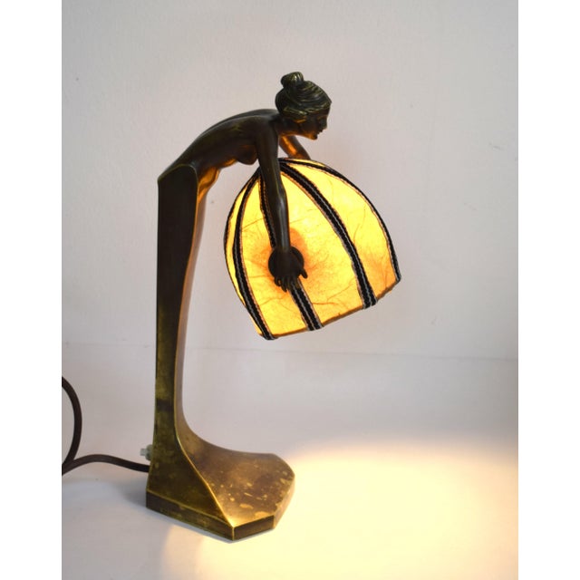 Art Nouveau Bronze Table Lamps from Rudolf Marschall, 1890s, Set of 2 For Sale - Image 10 of 12