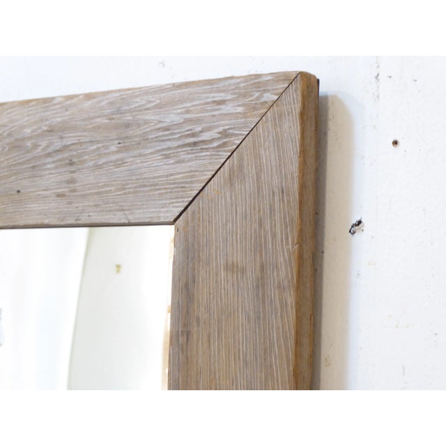 Modern Vintage Weathered Wood Mirror For Sale - Image 3 of 3