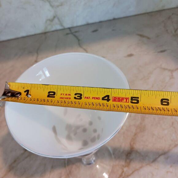 Vintage Murano Martini Drinking Glass Handblown White Brown Spots Art Deco Cocktail For Sale - Image 10 of 11