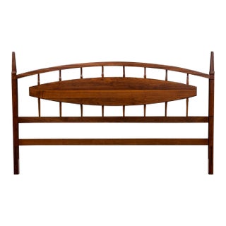 Walnut King Mid Century Headboard For Sale