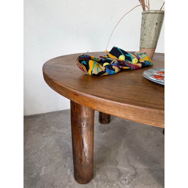 Constructivist Round Table in Walnut, 1950s For Sale - Image 15 of 18