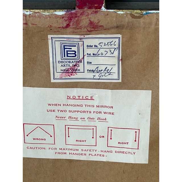 Vintage Friedman Brothers Decorative Arts Inc. Mirror For Sale - Image 9 of 9