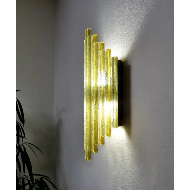 Italian Modern Stacked Murano Glass Wall Lamp attributed to Poliarte, Italy, 1970s For Sale - Image 7 of 10